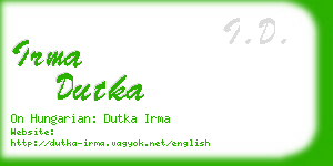 irma dutka business card